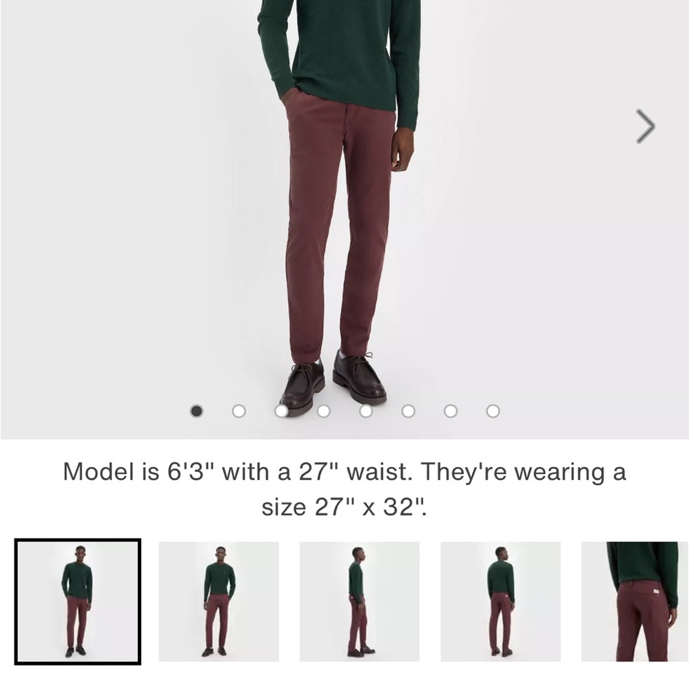 Levi’s XX CHINOS Slim Taper Pants W31 L32 Burgundy Brown
